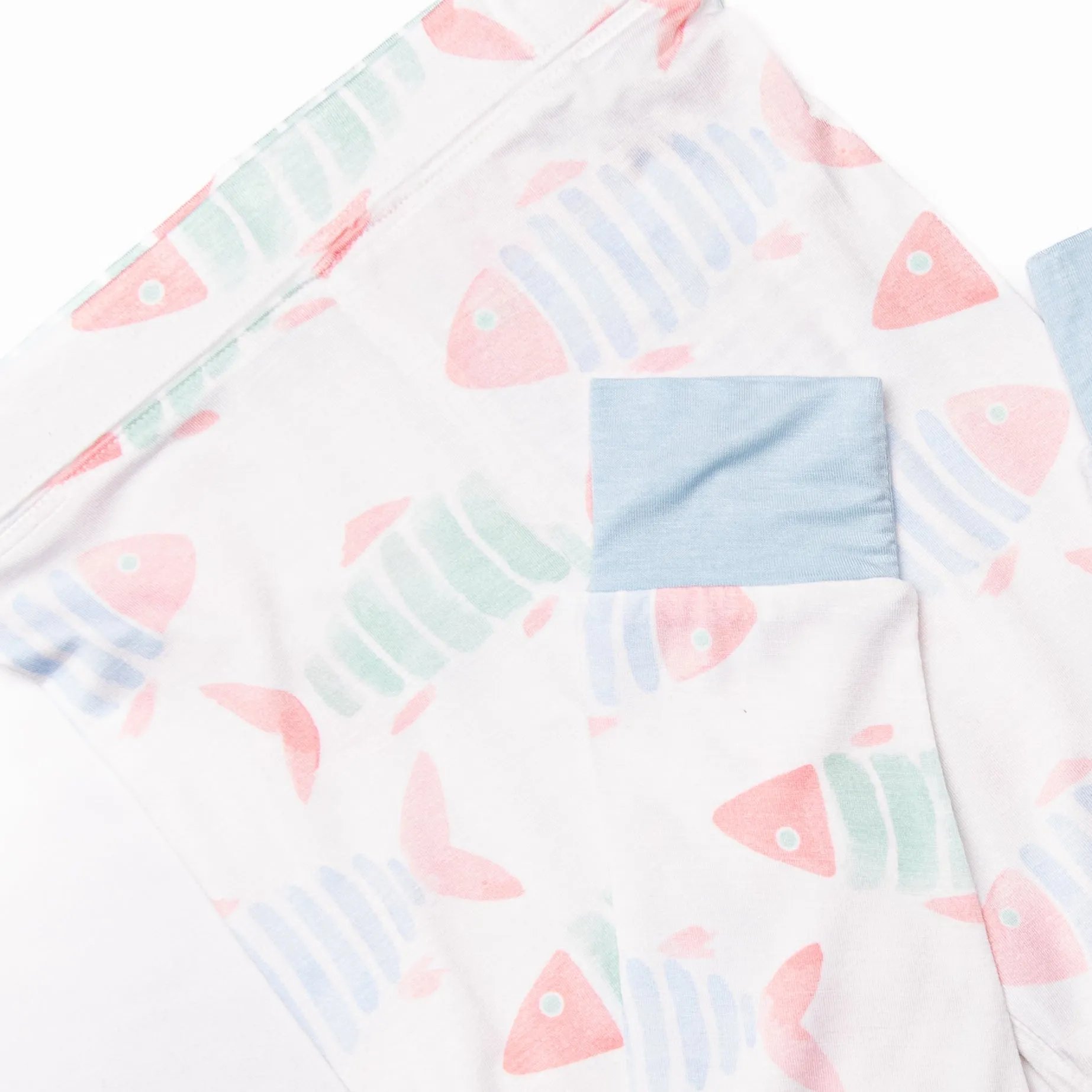 Watercolor Wonders Bamboo Pajama Set, Blue