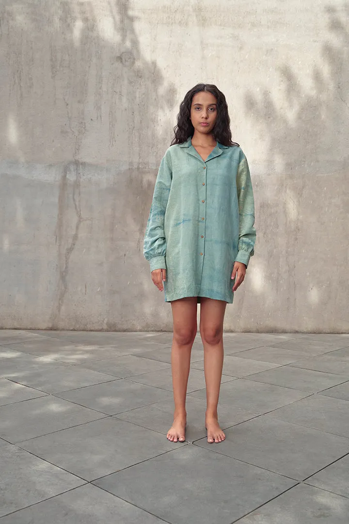 Waves Hemp Shirt Dress & Pants Co-ord Set