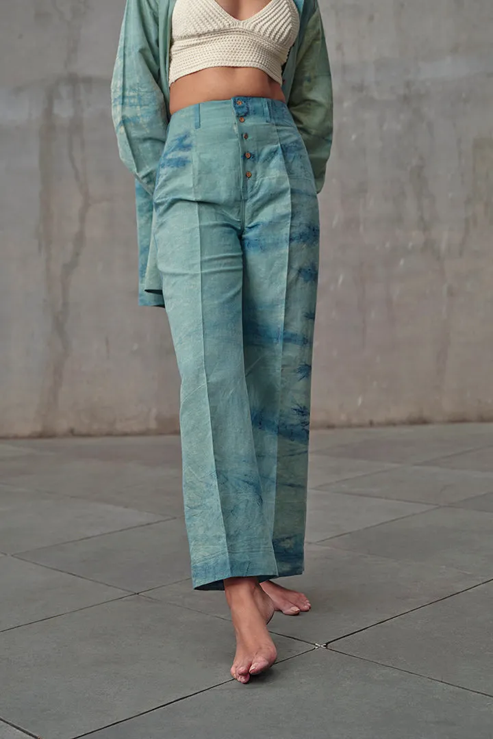 Waves Hemp Shirt Dress & Pants Co-ord Set