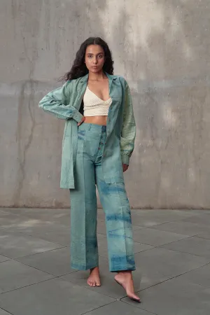 Waves Hemp Shirt Dress & Pants Co-ord Set
