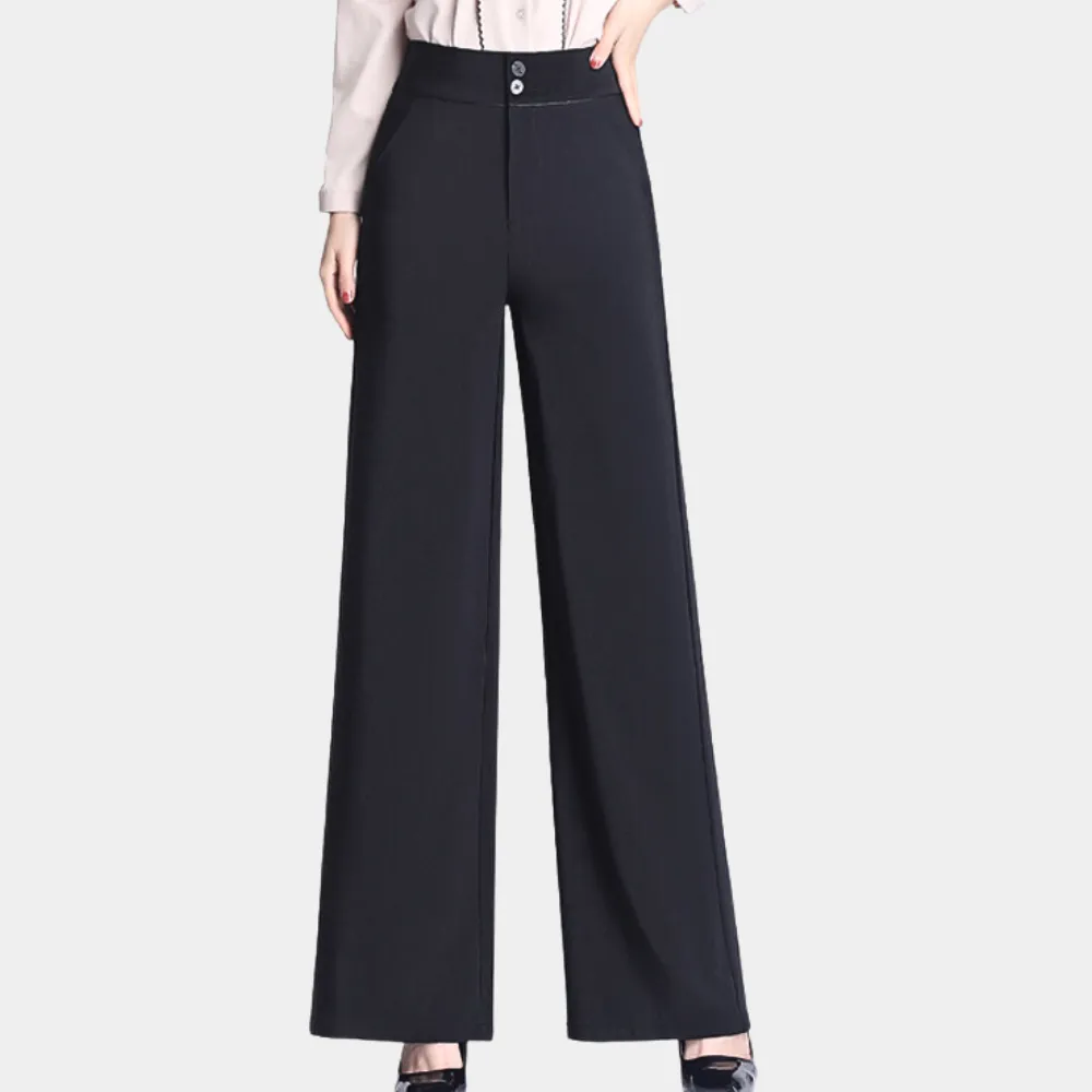 Weronika - Elegant High Waist Pants with Wide Legs for Women