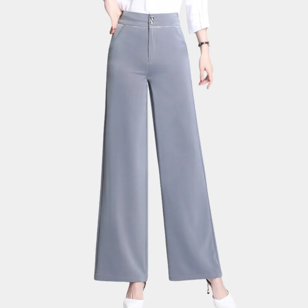 Weronika - Elegant High Waist Pants with Wide Legs for Women