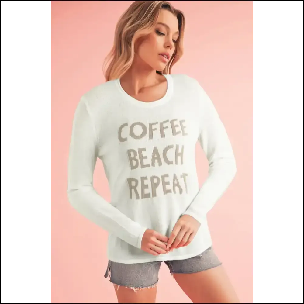 White Letter Print Sweater: so Comfy, Youll Actually Want to Wear it  🤪 Needful Things