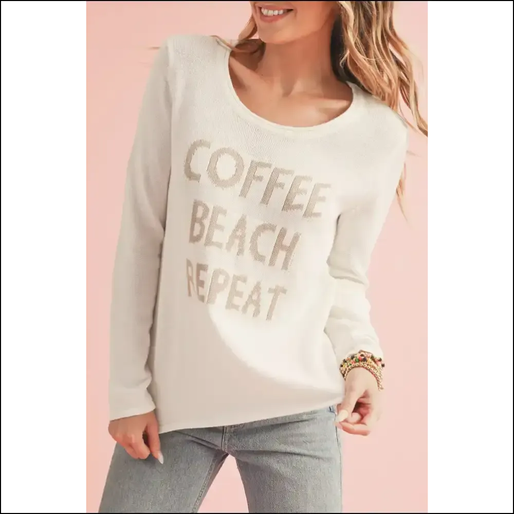 White Letter Print Sweater: so Comfy, Youll Actually Want to Wear it  🤪 Needful Things