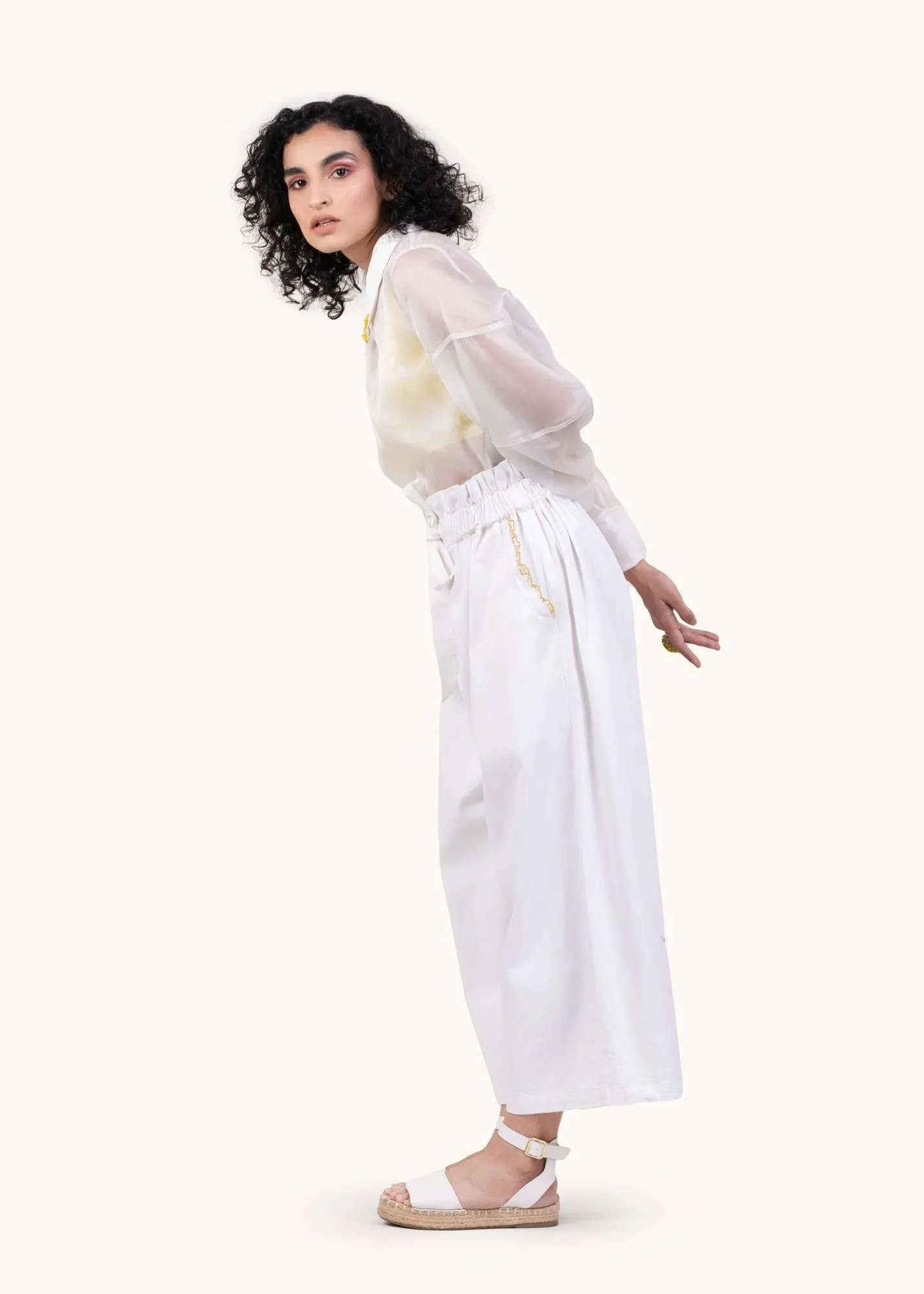 White petal pants