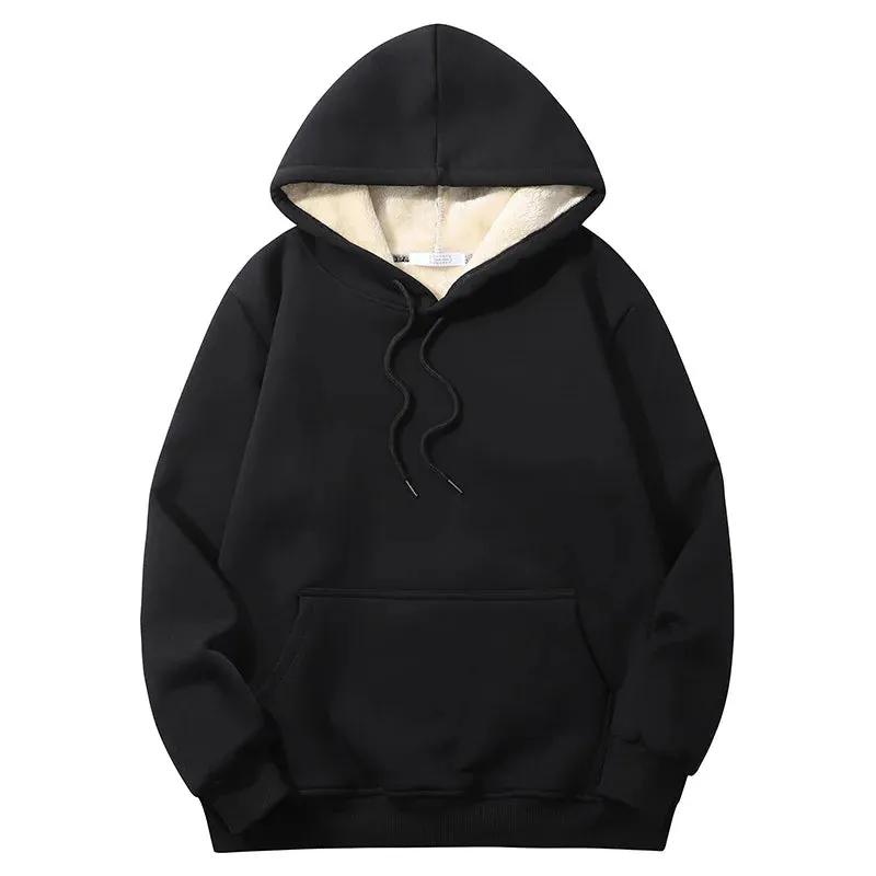 Winter Hoodie and Pants Set - Thicken Warm Lambswool Sweatshirt and Pants for Men