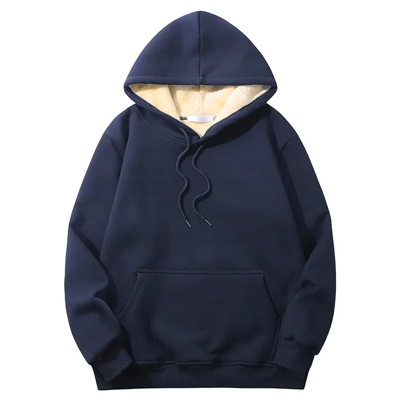 Winter Hoodie and Pants Set - Thicken Warm Lambswool Sweatshirt and Pants for Men
