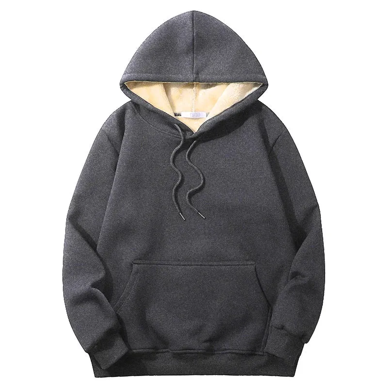 Winter Hoodie and Pants Set - Thicken Warm Lambswool Sweatshirt and Pants for Men