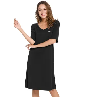 WiWi Soft Bamboo V Neck Nightgowns