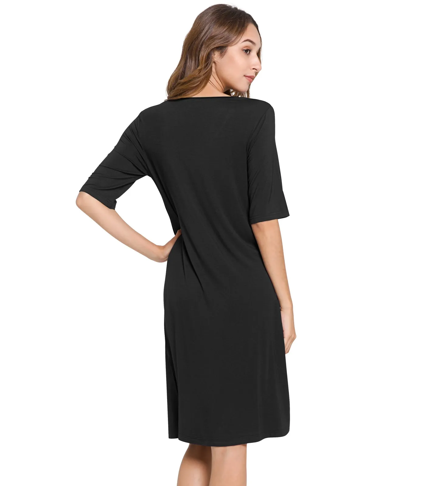 WiWi Soft Bamboo V Neck Nightgowns
