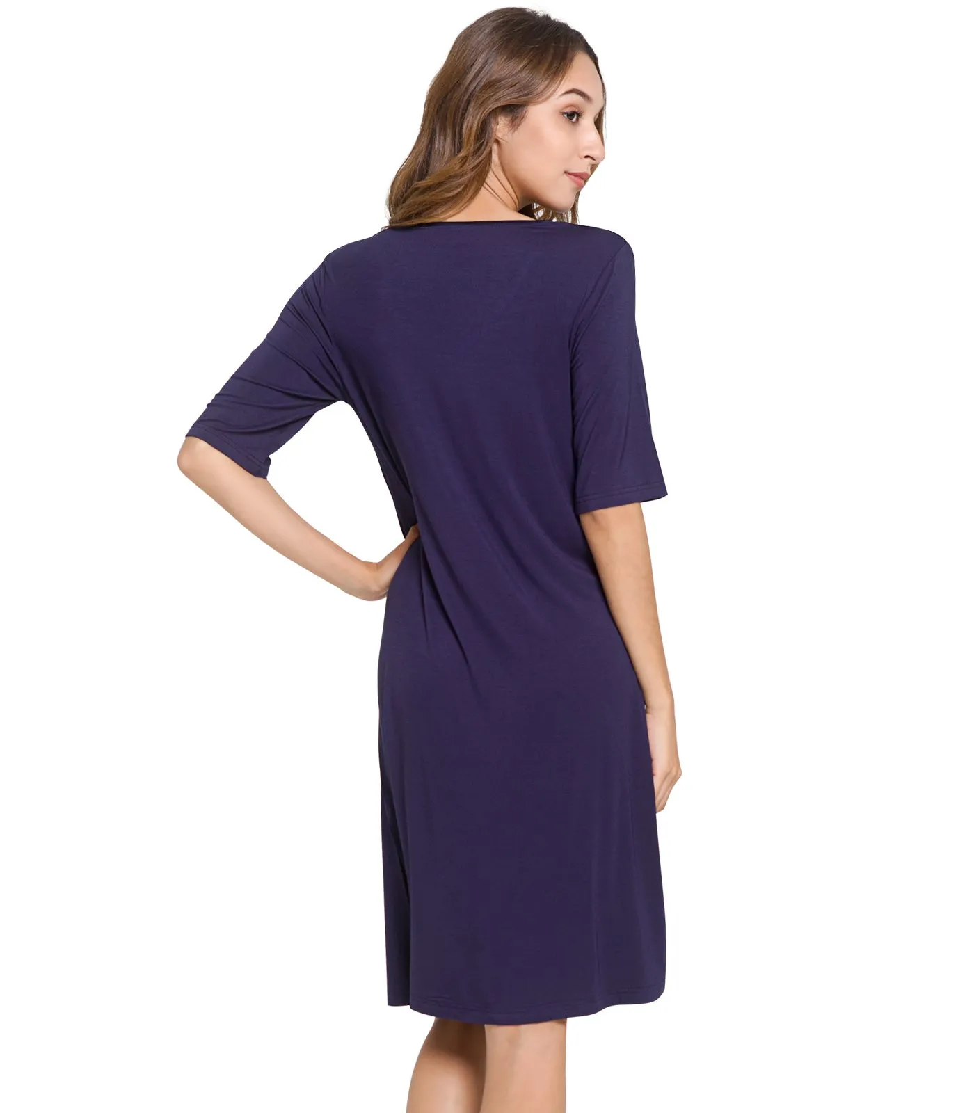 WiWi Soft Bamboo V Neck Nightgowns
