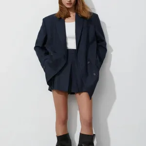 Women Fashion Long Sleeve Pockets Blazers And Button Slim Skirts Sets