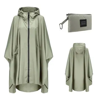 Women Men Poncho Raincoat - Waterproof Tent Cover for Outdoors Hiking and Biking