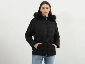 Women Solid High Neck Jacket