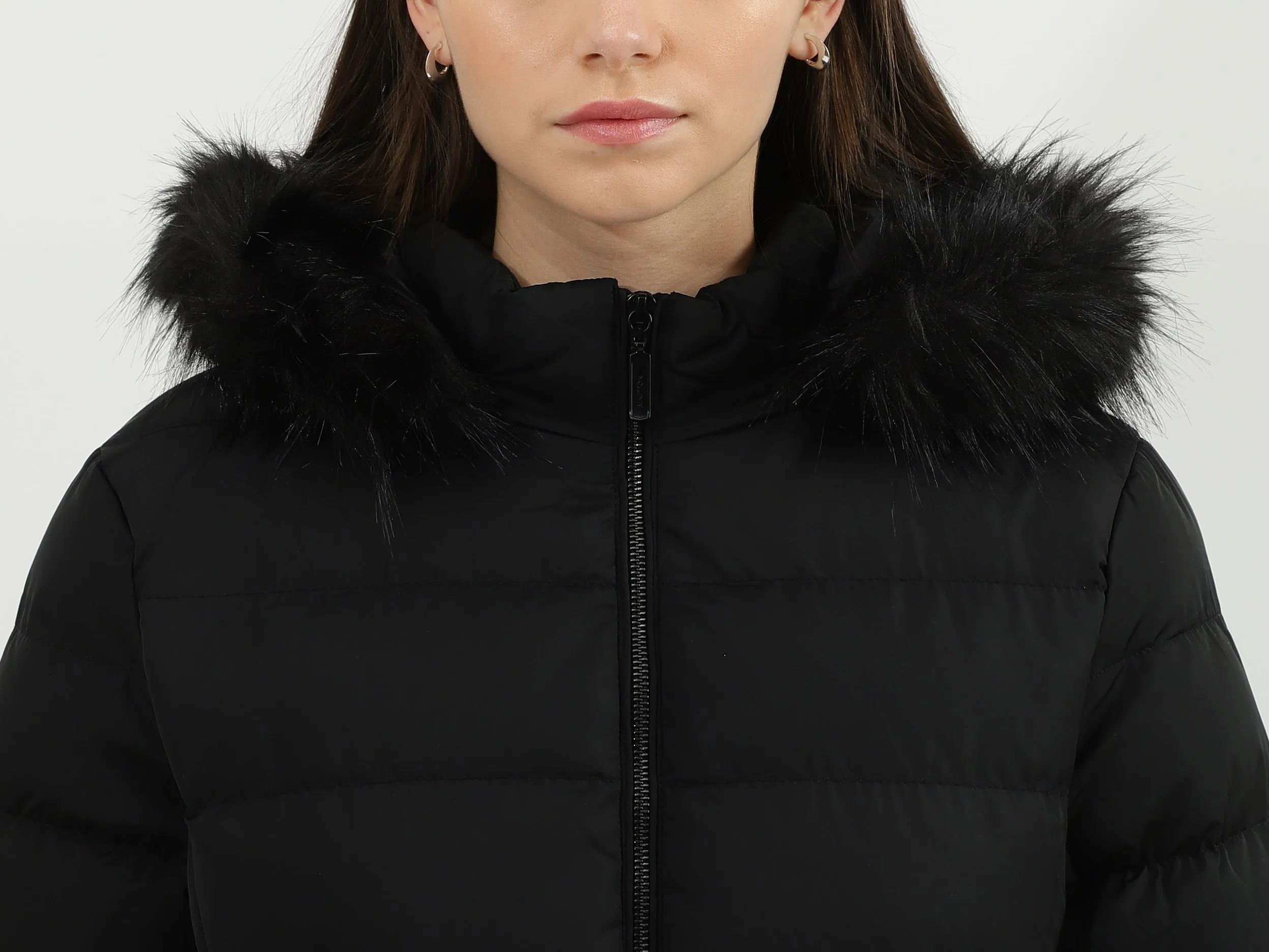 Women Solid High Neck Jacket