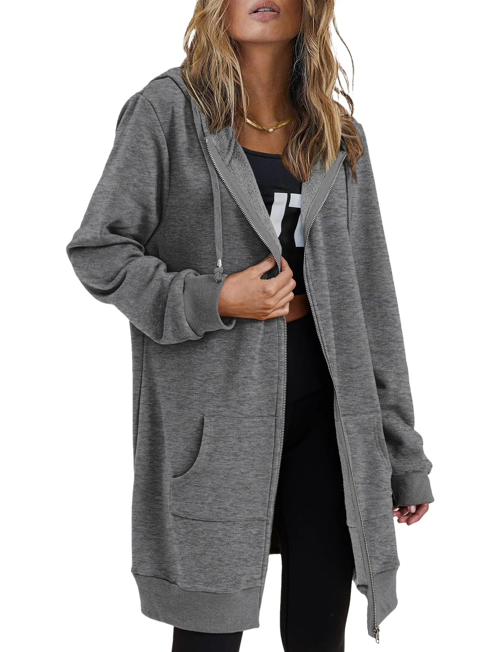 Women's Oversized Hooded Zip Up Fleece Jackets (Buy 2 Free Shipping)
