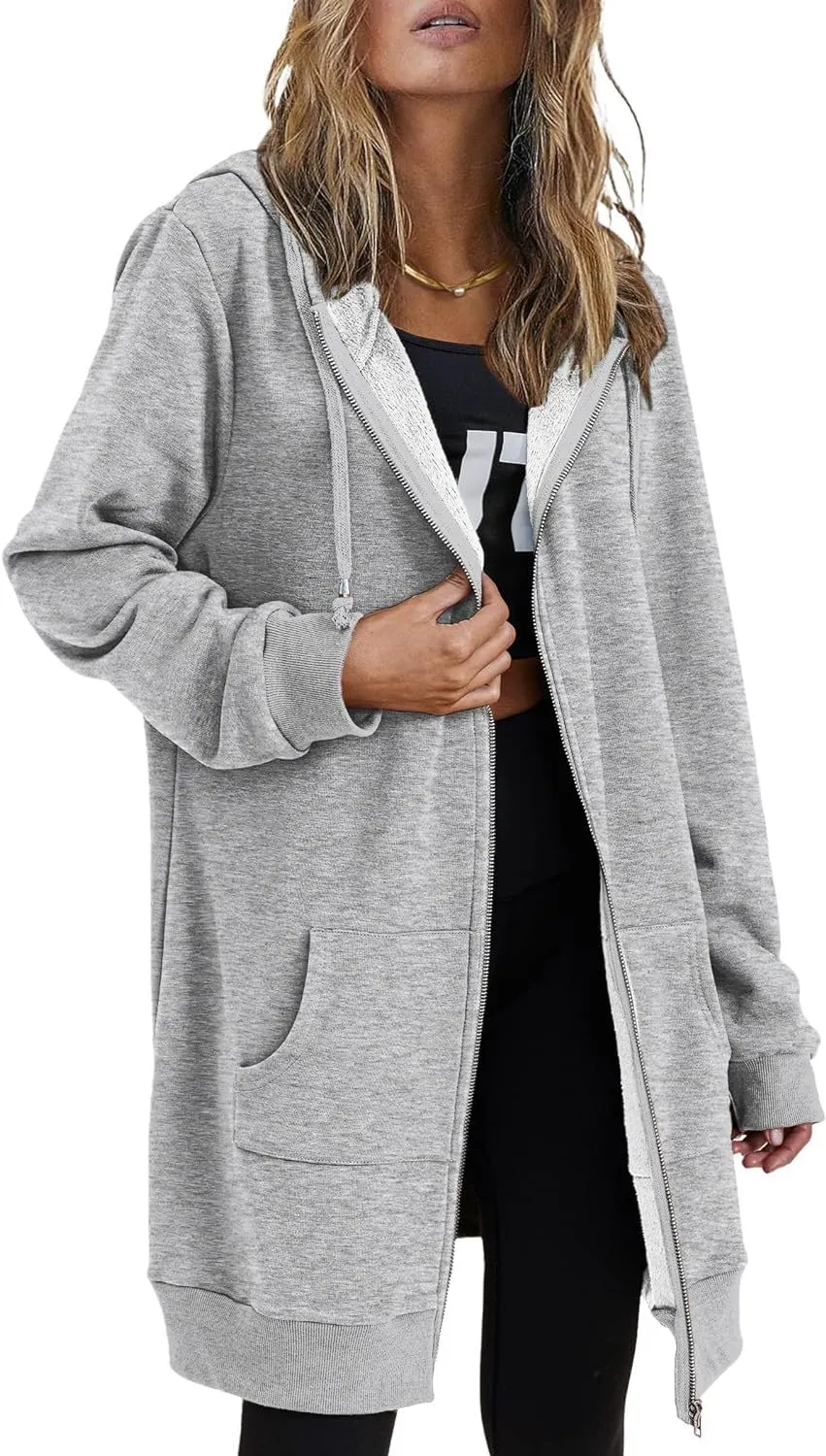 Women's Oversized Hooded Zip Up Fleece Jackets (Buy 2 Free Shipping)