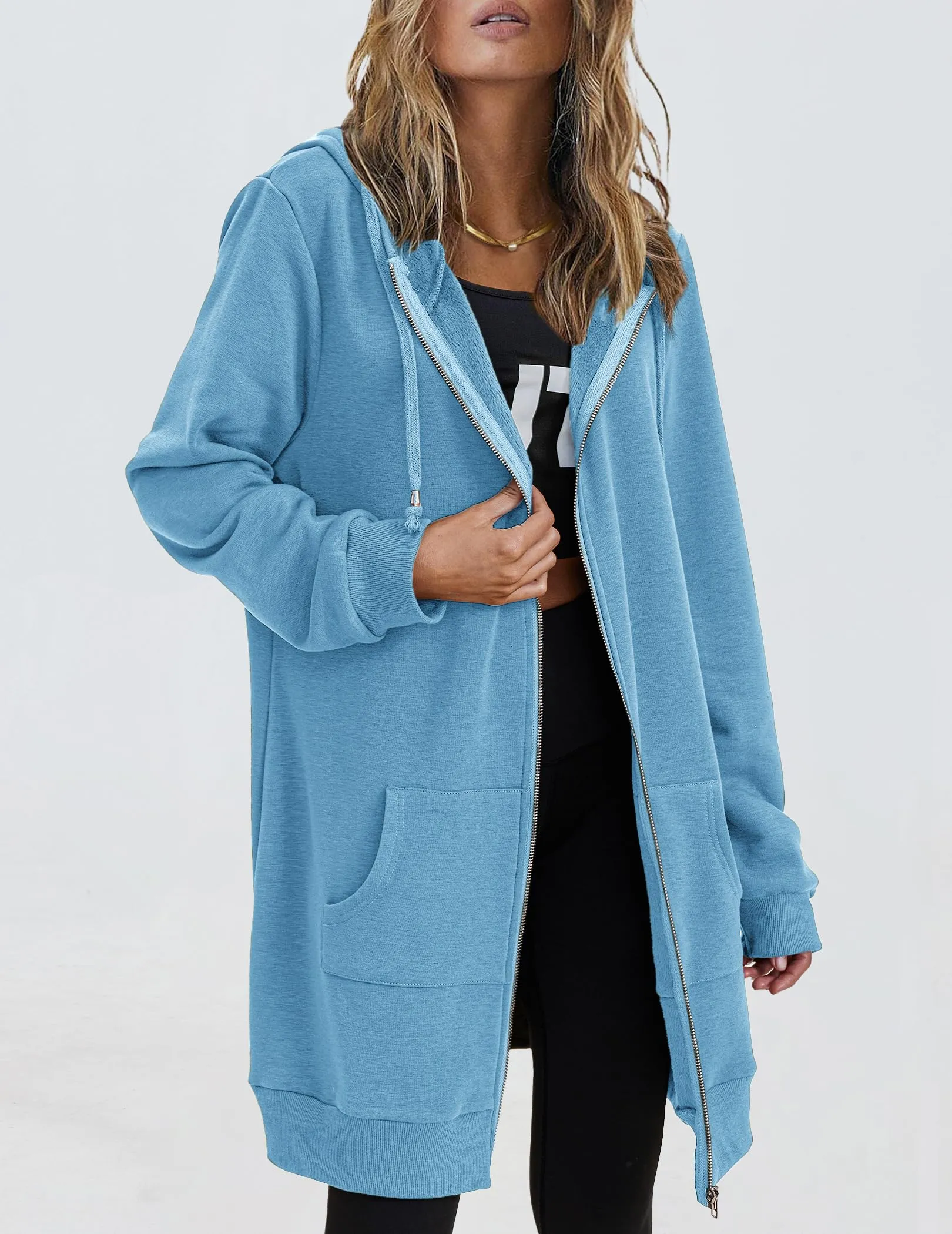Women's Oversized Hooded Zip Up Fleece Jackets (Buy 2 Free Shipping)