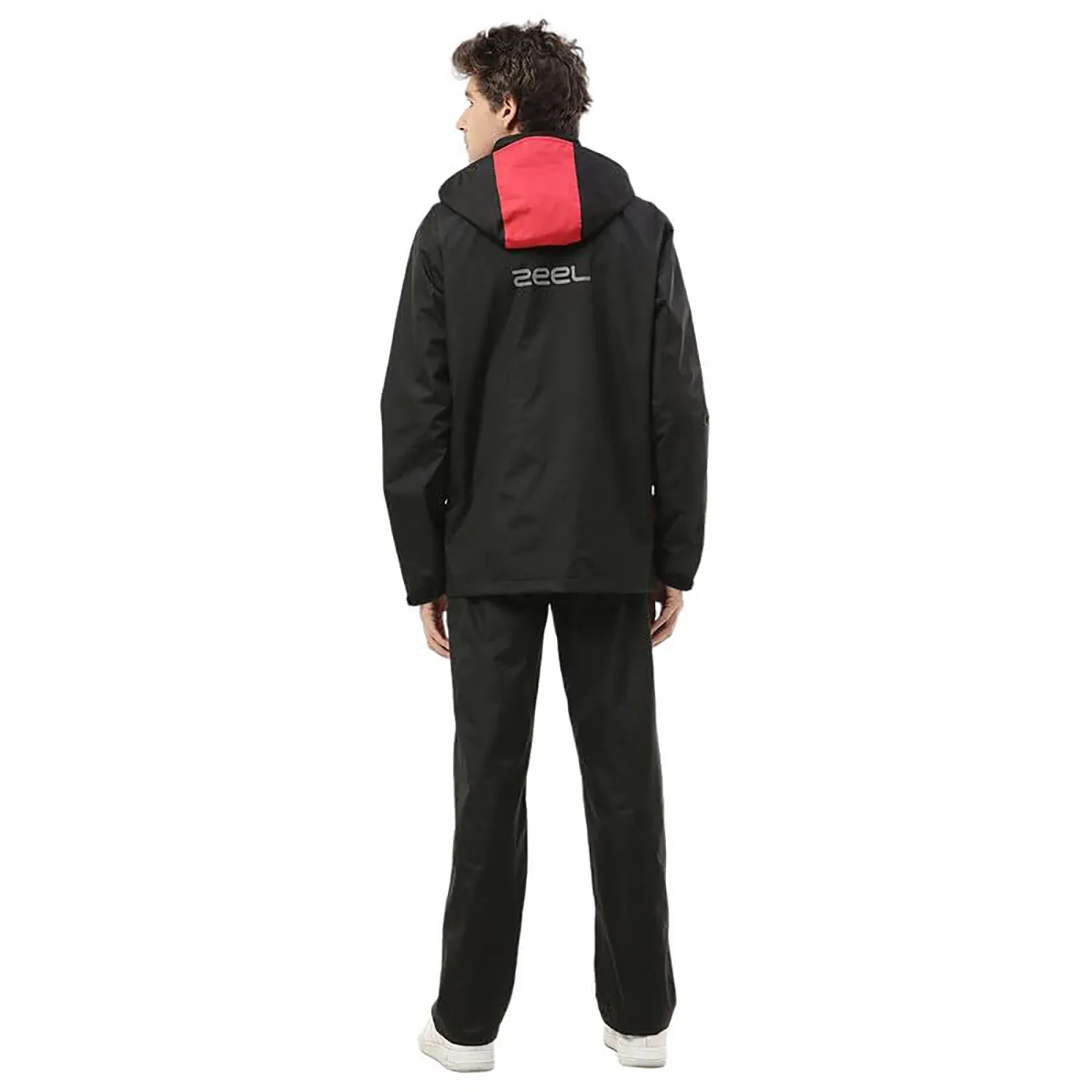 Zeel JS508 Men’s Waterproof Raincoat Set for Bike Riders | Hooded Polyester Jacket   Pants   Inner Pockets   Waterproof Storage Bag