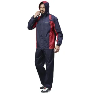 Zeel JS508 Men’s Waterproof Raincoat Set for Bike Riders | Hooded Polyester Jacket   Pants   Inner Pockets   Waterproof Storage Bag